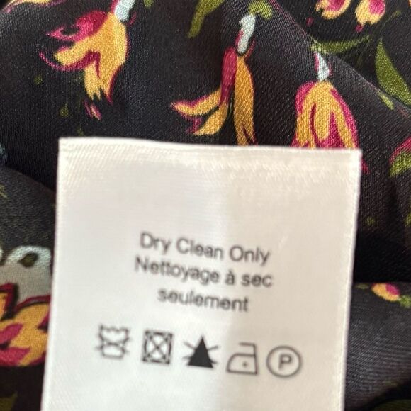 Veronica Beard Bixie Maxi Dress Black Floral Silk Blend Size 14 Lace Trim Bust - Picture 13 of 16